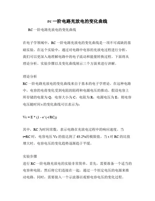 rc一阶电路充放电的变化曲线