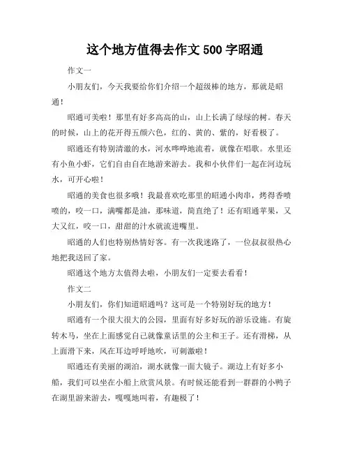 这个地方值得去作文500字昭通