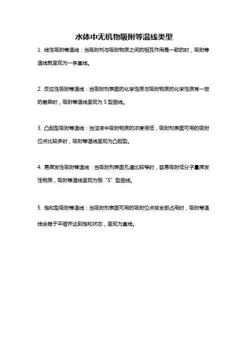 水体中无机物吸附等温线类型