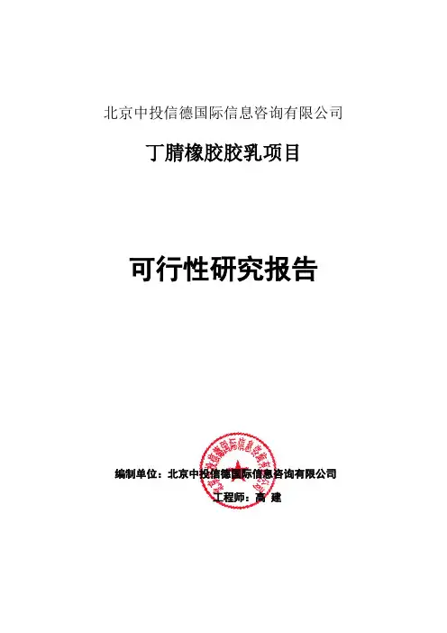 丁腈橡胶胶乳项目可行性研究报告编写格式说明(模板套用型word)