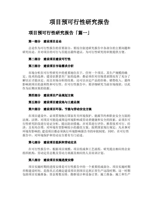 项目预可行性研究报告