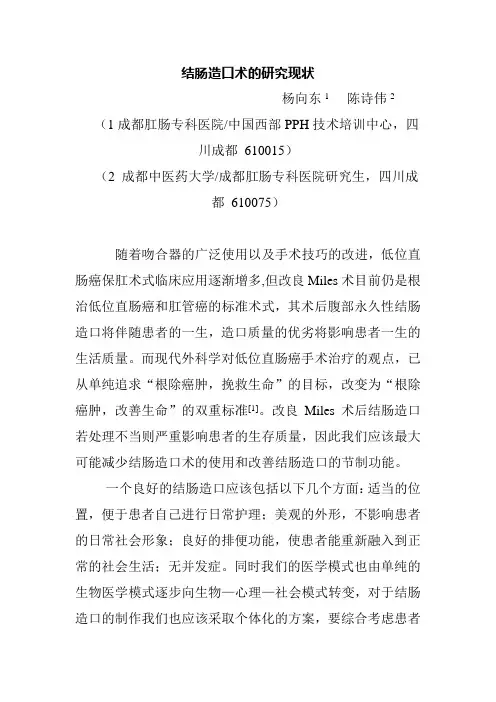 肠造口术的研究现状