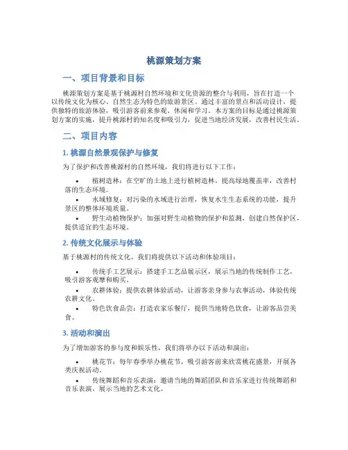 桃源策划方案