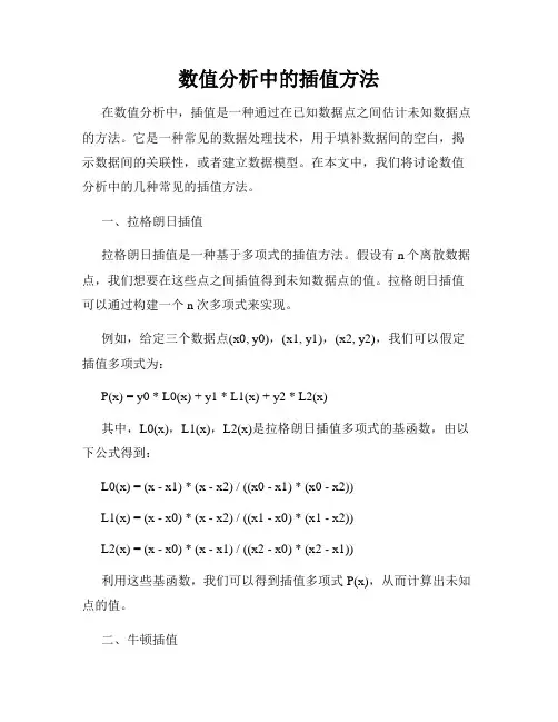 数值分析中的插值方法