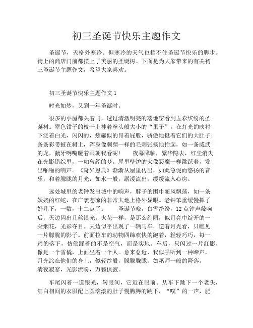 初三圣诞节快乐主题作文