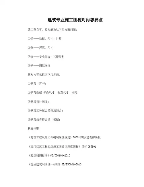 建筑专业施工图校对要点(自我校对稿)