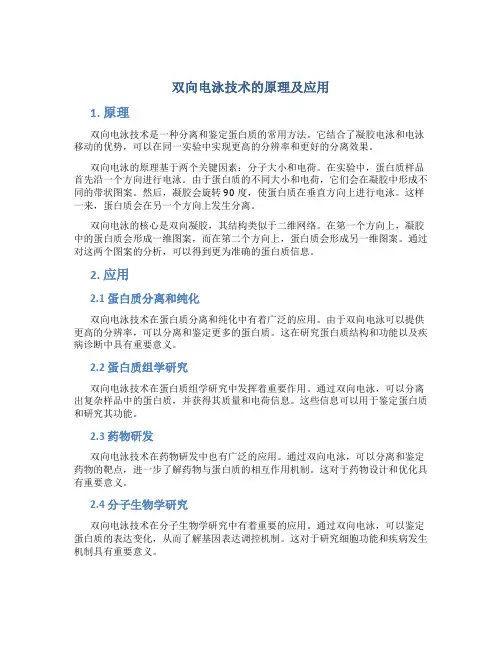 双向电泳技术的原理及应用