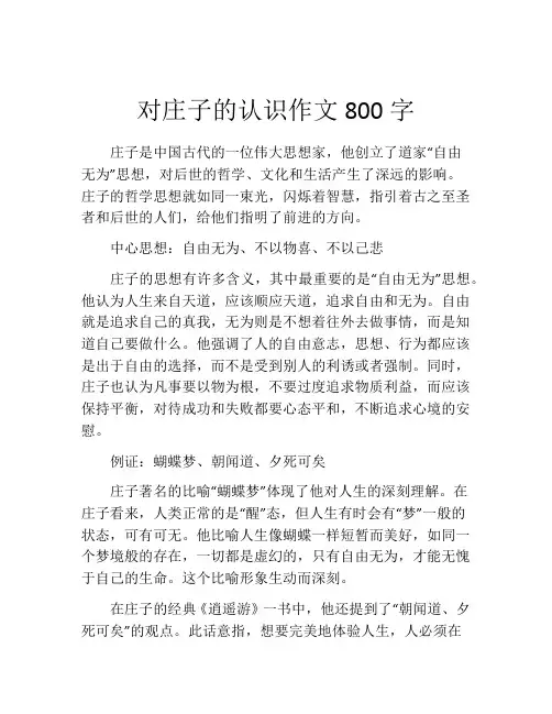 对庄子的认识作文800字