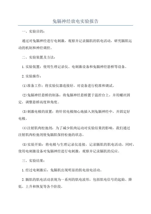 兔膈神经放电实验报告