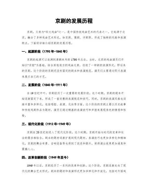 京剧的发展历程