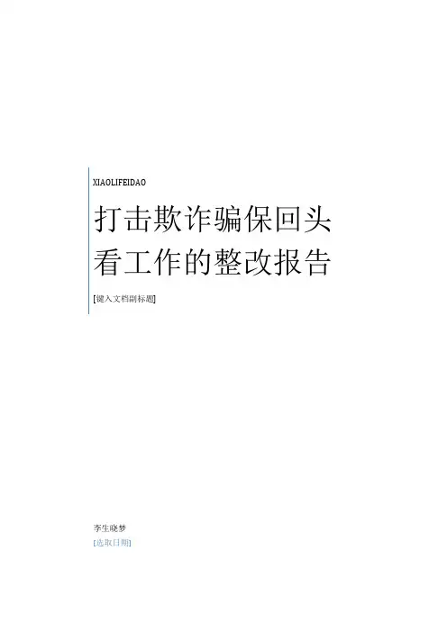最新打击欺诈骗保回头看工作的整改报告范本