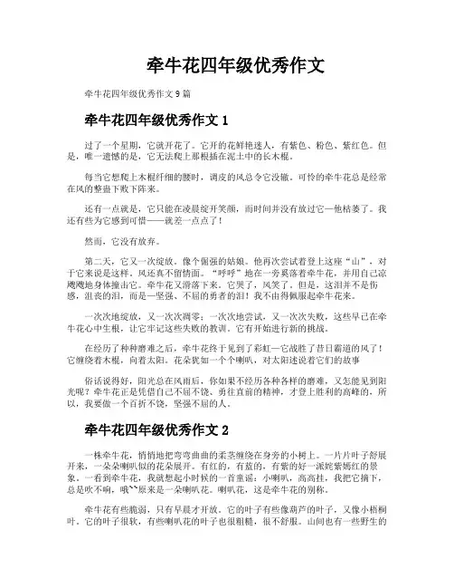 牵牛花四年级优秀作文