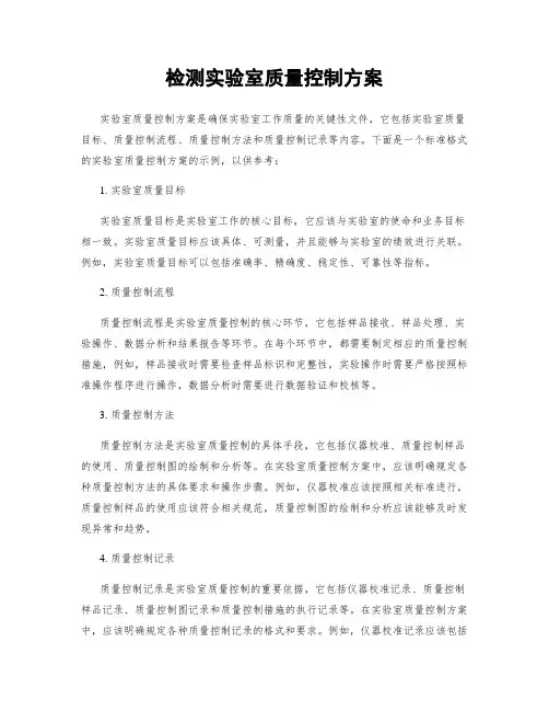 检测实验室质量控制方案