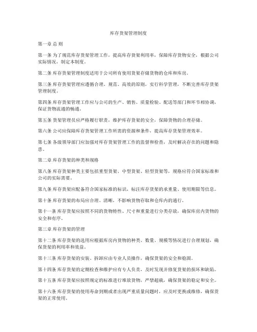 库存货架管理制度