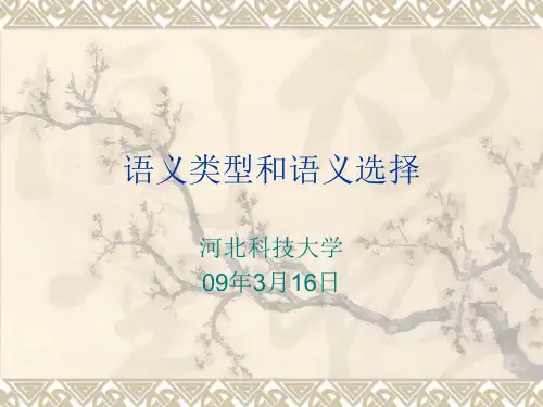 语义类型和语义选择