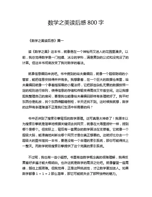 数学之美读后感800字