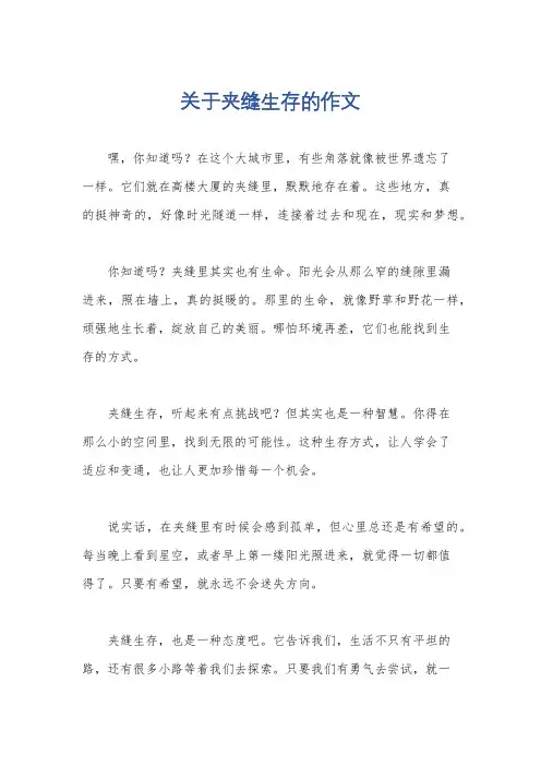 关于夹缝生存的作文
