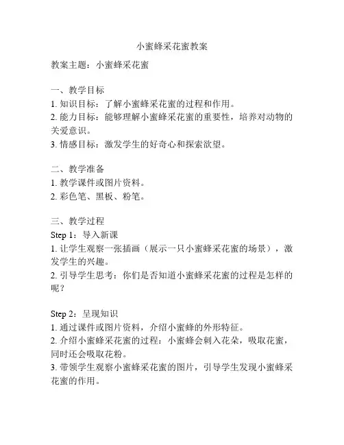 小蜜蜂采花蜜教案