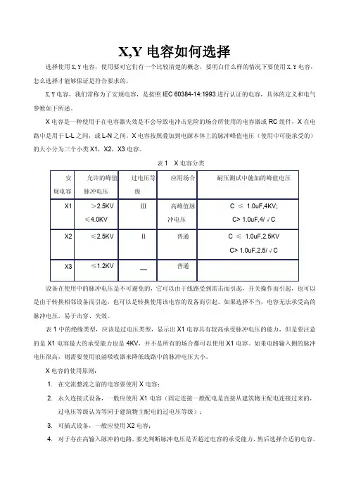 X,Y电容如何选择