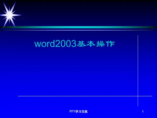word2003基本操作ppt课件