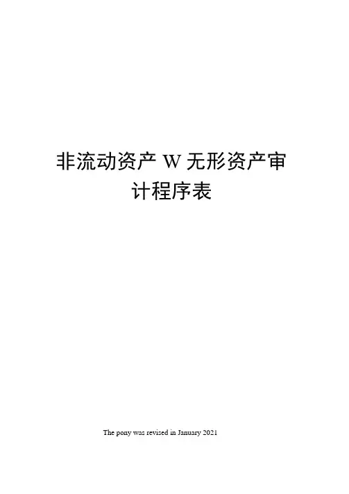 非流动资产W无形资产审计程序表