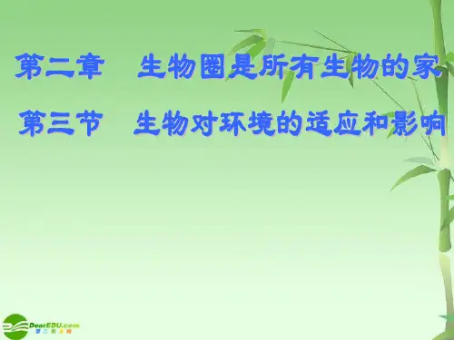 七年级生物 生物对环境的适应和影响课件 人教新课标版