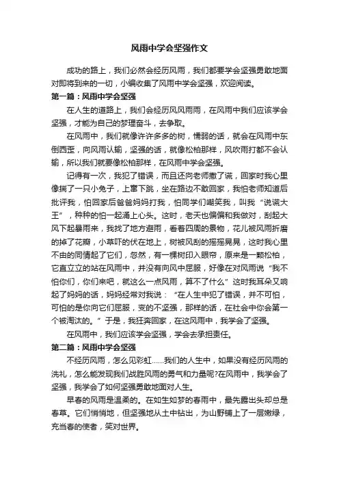 风雨中学会坚强作文