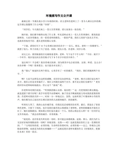 环境描写作文公开课