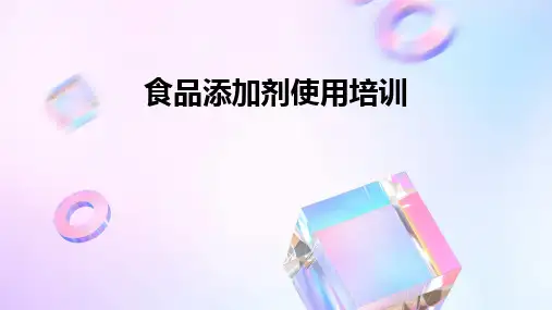 2024版食品添加剂使用培训