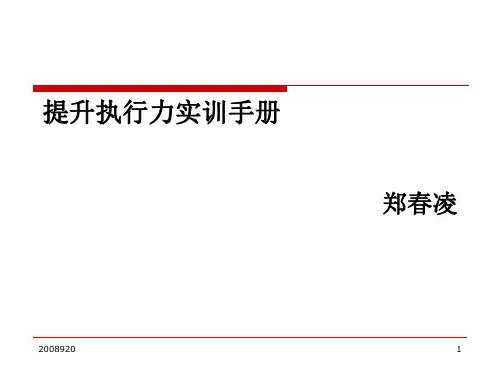 提升执行力实训手册