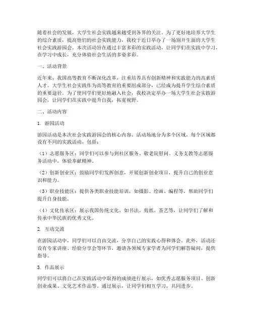 大学生社会实践游园会