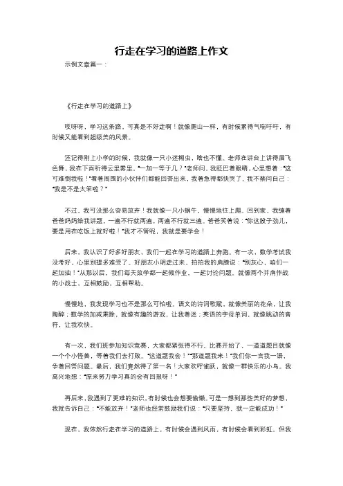 行走在学习的道路上作文
