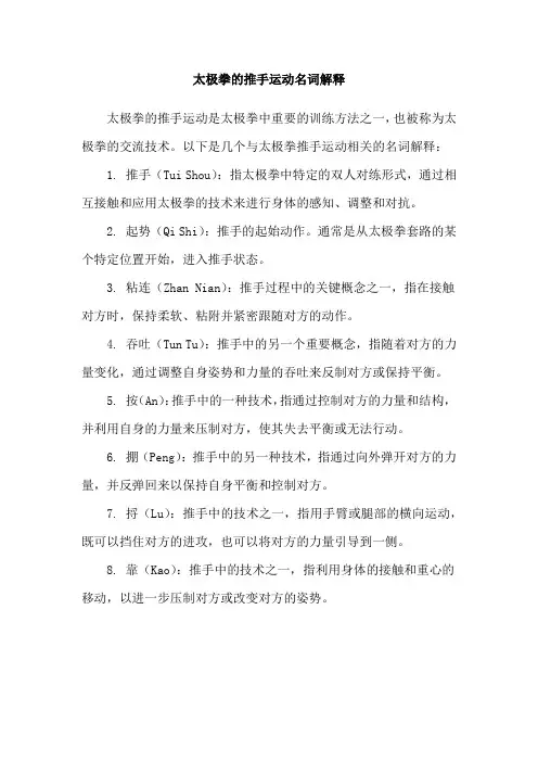 太极拳的推手运动名词解释