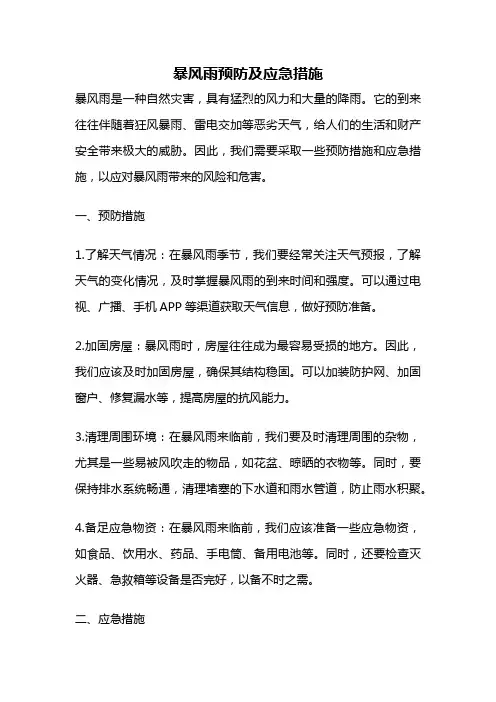 暴风雨预防及应急措施