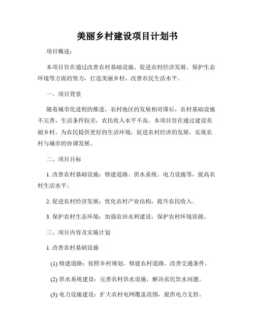 美丽乡村建设项目计划书