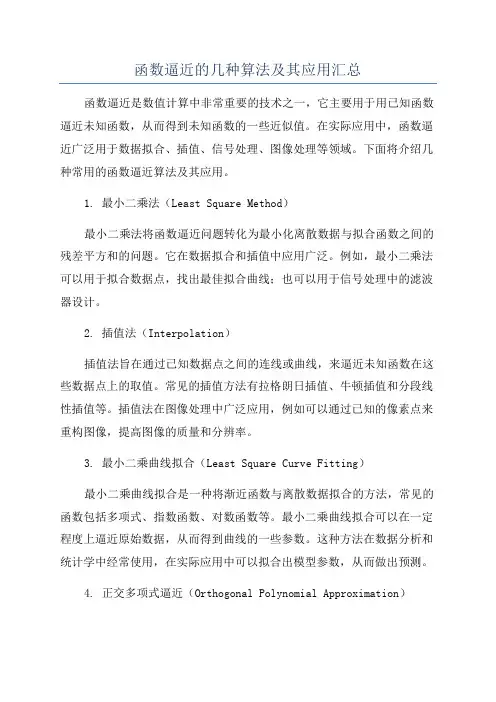 函数逼近的几种算法及其应用汇总