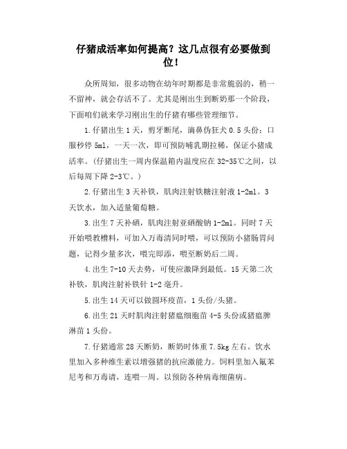 仔猪成活率如何提高？这几点很有必要做到位!