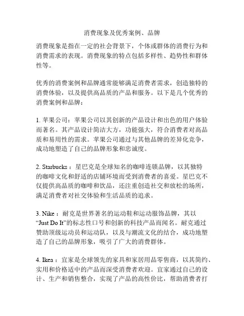 消费现象及优秀案例、品牌