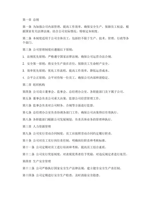 炼化公司管理制度