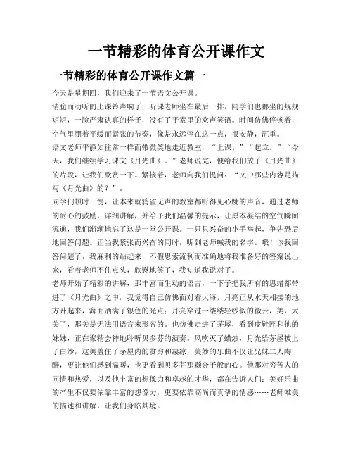 一节精彩的体育公开课作文