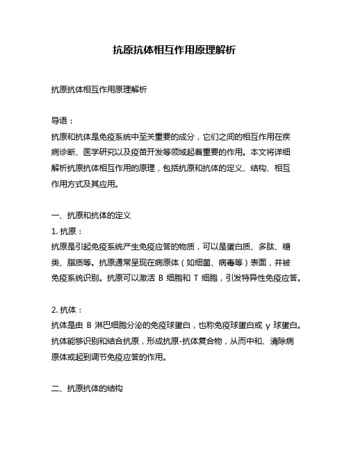 抗原抗体相互作用原理解析