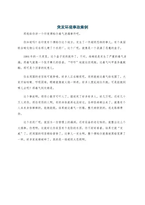 突发环境事故案例