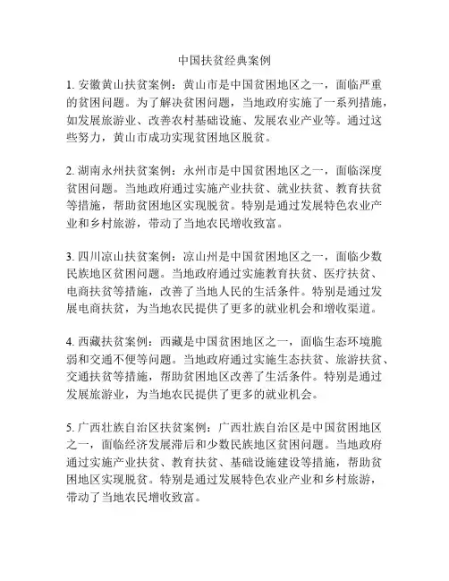 中国扶贫经典案例