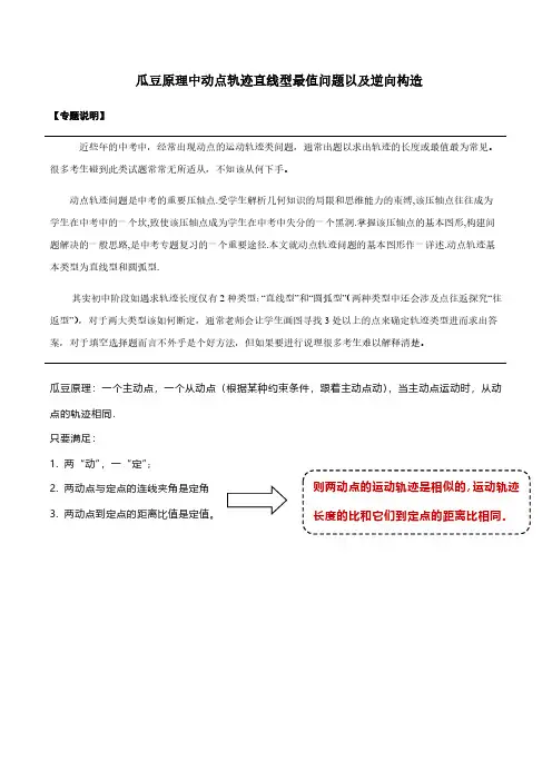 瓜豆原理中动点轨迹直线型最值问题以及逆向构造(解析版)
