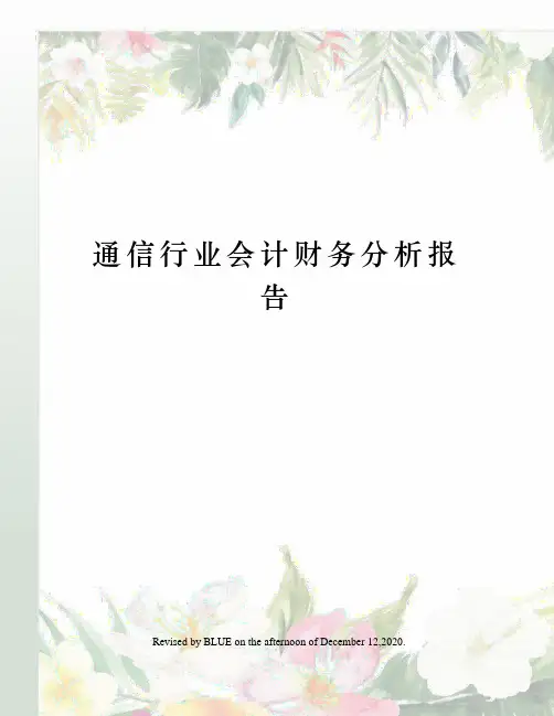 通信行业会计财务分析报告