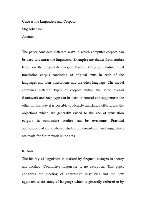 4 Corpus-based Approaches to Contrastive Linguistics and Translation Studies