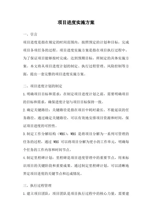 项目进度实施方案