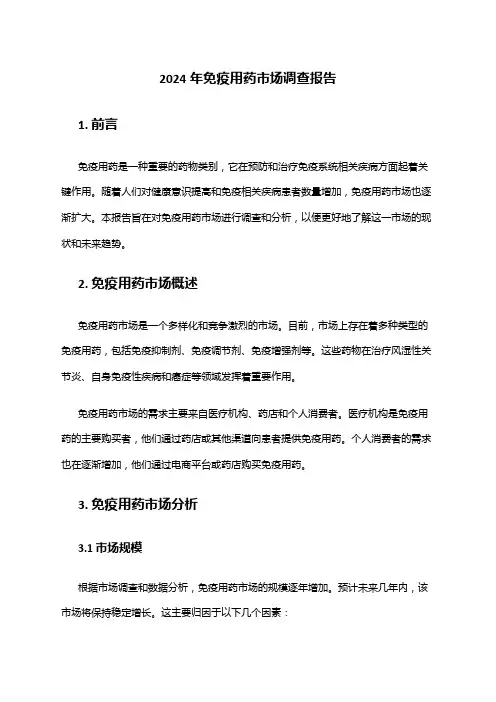2024年免疫用药市场调查报告