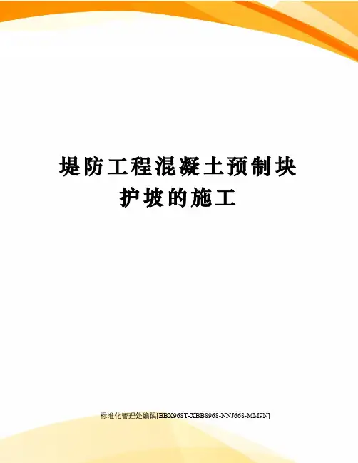 堤防工程混凝土预制块护坡的施工完整版