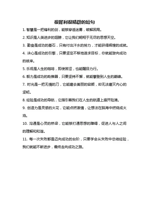 很犀利很精辟的短句